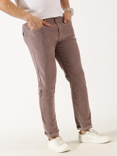 Image of Thomas Scott Men Mid Rise Slim Fit Corduroy Chino Pants