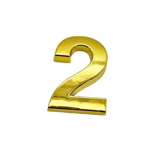 NumRealm Door Number, 3D Waterproof House Numbers, Self Adhesive Mailbox Address Garden Apartment Hotel Café Signage, Gold-2