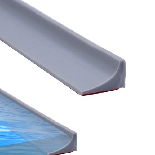 Azlanway Barriera Doccia Ferma Acqua Silicone Autoadesiva 2M, Guarnizione Doccia Antiallagamento per Bagno Bordo Doccia Sottoporta Striscia Flessibile Impermeabile per Box Doccia e Pavimento
