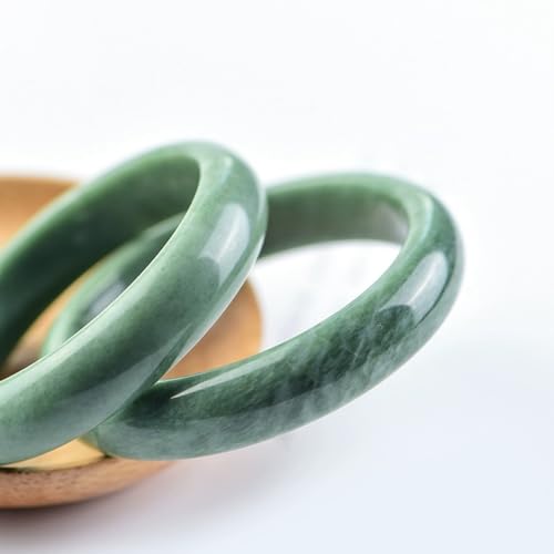 URED Jade Bangle Bracelet for Women Green Feng Shui Good Luck Bracelet with Box Natural Jade Bangle for Women Meditation Birthday Mother's Day 2.44in2