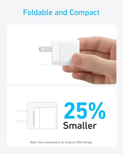 Anker USB C Charger Block with USB-C Cable, 20W Charger Block for iPhone 17/16 and More Series, Galaxy, Pixel, iPad Pro/Air/Mini Series (Pack of 2) image 3