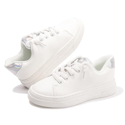 FUNKYMONKEY Kids Sneakers for Girls Boys Low Top Skate Shoe Little Kids/Big Kid Lace Up Casual Walking Shoes4