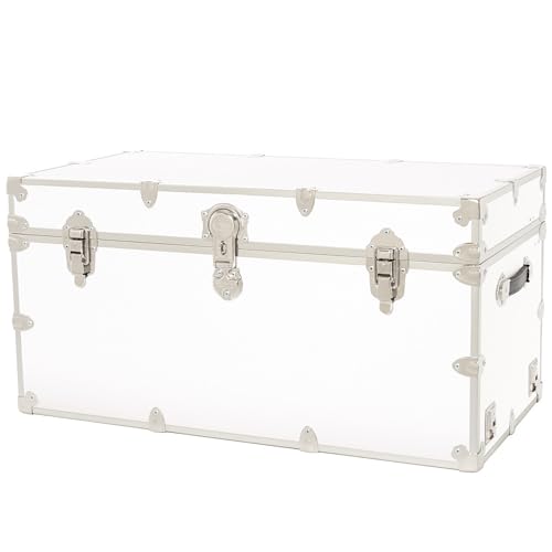 Rhino Trunk & Case XXL Armor Trunk - College, Home & Office Storage 36"x18"x18" (White)