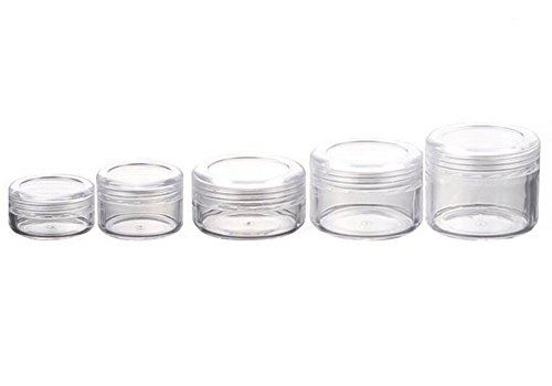 5g 5 Gram Jar 5 ML Clear Empty Plastic Cosmetic Jars with Lids for Creams/Sample/Make-Up/Glitter Storage Refillable Eyshadow Cosmetic Sample Containers For Xmas Halloween Day Present (5g, 12pcs)