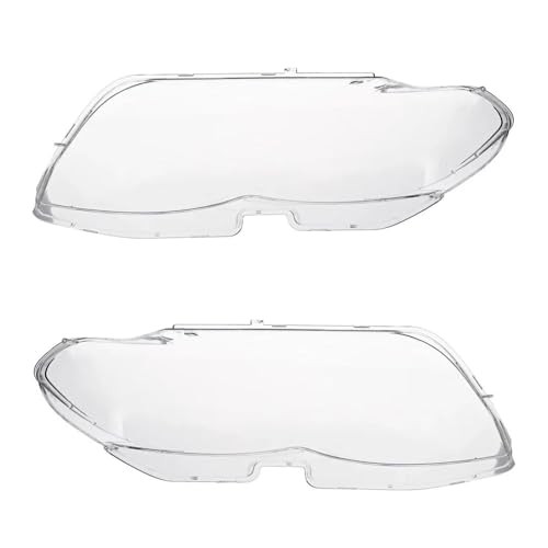Paire de couvercles phare avant transparents BMW X5 E53 : polycarbonate anti-jaunissement 04-06