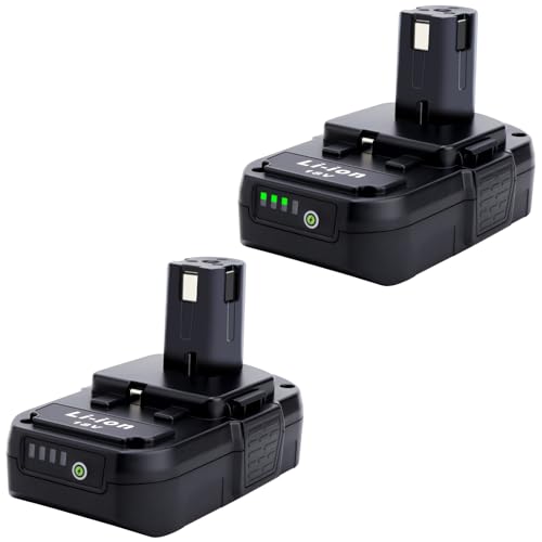 Tulepowceeng 2 Pack 18V 3.0Ah Lithium Replacement Battery Compatible with Ryobi 18V Cordless Power Tools, Replacement for 18V Battery P102 P103 P104 P105 P106 P107 P108