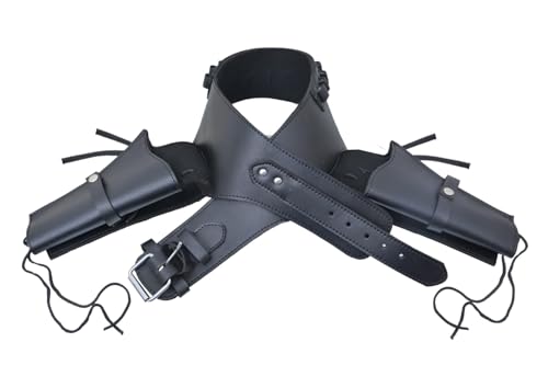 Ceinture de cowboy en cuir véritable noir de qualité supérieure