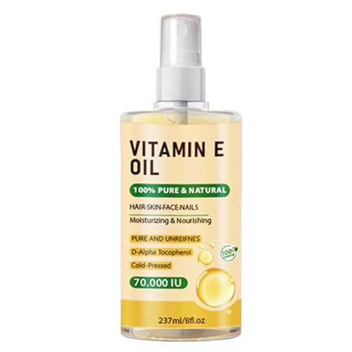 De Vitamina E 8 Oz – Hidratante De Piel 100% Puro Natural Para Cicatrices, Estrías, Cara, Cabello, Uñas Y Cuero Cabelludo | Corporal Rico En Antioxidantes Para Pieles Secas Y Daña