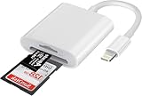 SD Card Reader for iPhone, SD Card Reader for ipad, 2 in 1 SD&TF Card Camera Reader Adapter,Card Reader for Camera Memory Card, Plug and Play