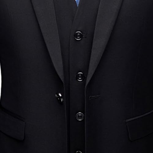 Men's Bridegroom Solid Slim Business 3 Piece Suit Single-Breasted Blazer Jacket Vest Pants Prom Party Formal Suits3