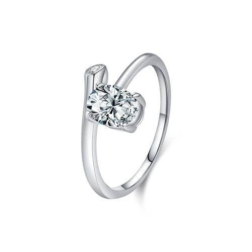 Bague femme argent avec oxyde de zirconium ovale taille brillant pour mariage