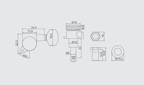 image for Guyker Guitar Locking Tuners (6 for Right) - 1:18 Lock String Tuning K