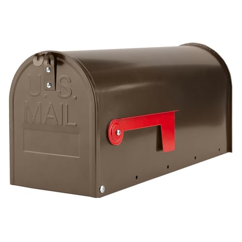 Brown Mailboxes for Outside RAINHOL Post Mount 19 x 8.7 x 6.7 Inches