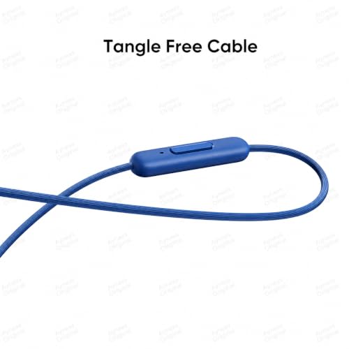 Image of Original Earphone for Realme Buds 2 Neo Wired Earphones with Mic, 11.2mm Bass Driver, Tangle-Free Cable, 3.5mm Jack, Light Weight, Foldable [Blue]