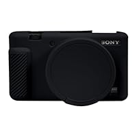 ZV1 Kameratasche, Easy Hood Kamera Hülle für Sony ZV-1 Digitalkamera, Weiches Silikon Schutzhülle Kameragehäuse Skin Sleeve Camera Case für Sony ZV 1 Vlogging Kamera,Schwarz