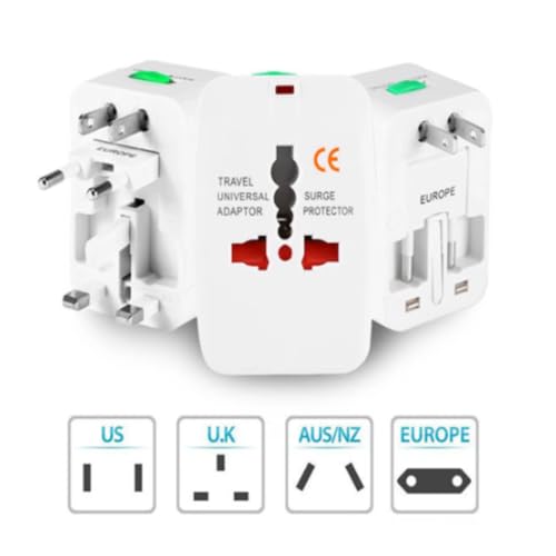 Kit 2 Adaptador Tomada Universal Para Viagem Internacional Benjamim Multifuncional 150 Países Viagem