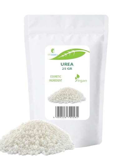 Urea cosmética - 25 gr - adecuada para cremas, lociones, geles, fluidos, productos de limpieza, incluidos champús y jabones corporales, piel escamosa y agrietada