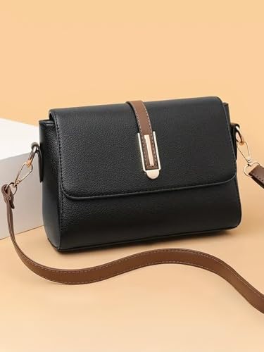 Image of ITALISH Faux Leather Crossbody Bag with Brown Strap Gold-Tone Hardware