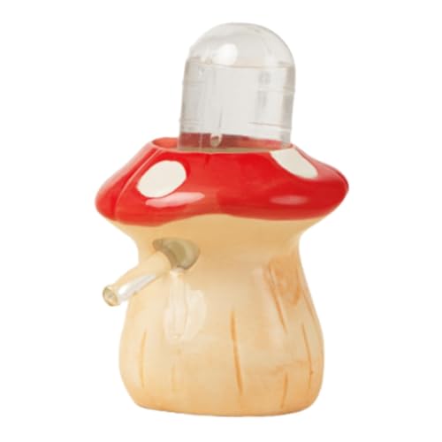 IEUDNS Hamster Water Bottle Mushroom Shape Leakproof Creative Cage Accessories with Stand for Hamsters Small Animals Rat Mice Gerbil, Red