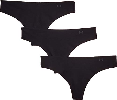 Image of Under Armour Womens Pure Stretch Thong Multi-Pack , Black (001) /Black , X-Large
