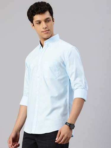 Image of Majestic Man Men's Solid Pure Cotton Casual Shirt - Slim Fit | Full Sleeves | Soft & Breathable Fabric