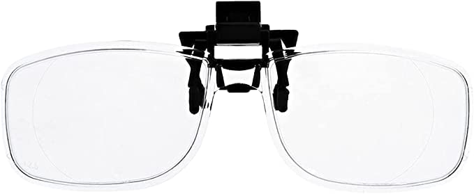 Clear Magnifying Clip On Flip Up Reading Glasses, 1.00 to 2.50 Diopter