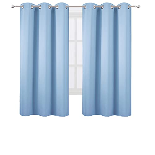 Image of LEMOMO Sky Blue Thermal Blackout Curtains /38 x 63 Inch /Set of 2 Panels Room Darkening Curtains for Bedroom