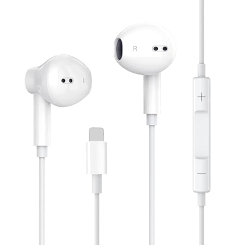 Kopfhörer für iPhone, kabelgebundene Kopfhörer, Stereo-Sound, In-Ear-Ohrhörer mit integriertem Mikrofon und Lautstärkeregler, kompatibel mit iPhone 11/11 Pro/13/13 Pro/X/XS/14 Pro/14 Plus/14/XR/12/12