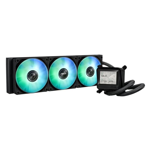 Image of ASUS MAX Gaming LC 360 ARGB LCD All-in-one CPU Liquid Cooler with Advanced Cooling Performance, Vivid 2.4 inch IPS Screen, pre-Installed ARGB Fans, and Aura Lighting, 6 Year Warranty