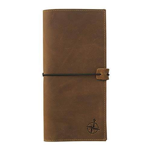 WANDERINGS Leather Passport Wallet with RFID Blocking
