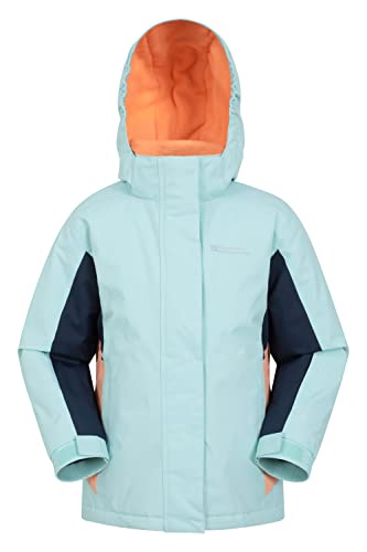 Mountain Warehouse Chaqueta de esquí Honey para niños - Chaqueta Impermeable a la Nieve para niños, puños Ajustables, Abrigo de Invierno con Forro de Felpa Interior Verde Turquesa 11-12 Años Cover