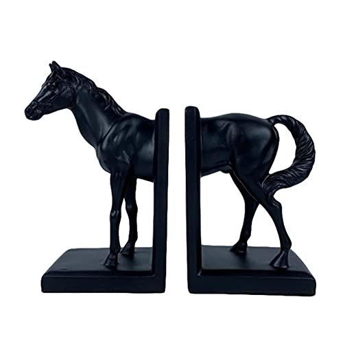 Sujetalibros de caballo de gama alta en metal negro para despachos 2
