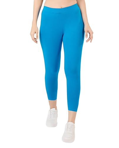 Image of TRASA Tailored Cut & Classic Fit Stretchable Cotton Fabric Mid-Rise Skinny Fit High Ankle Length /Cropped Length Leggings for Women, Available Size - M, L, XL, 2XL, 3XL, 4XL, 5XL