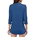Womens Tops Casual Women's 3/4 Length Sleeve V-Neck Collared Tops Summer Business Casual Work Polo Shirts 2025 A2-Blue X-Large