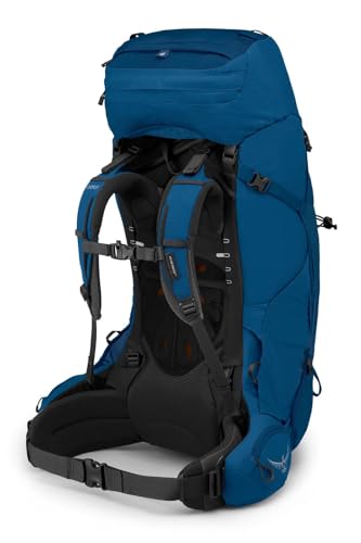 Image of Osprey Aether 65L Men's Backpacking Backpack, Deep Water Blue, S /M