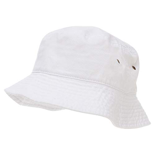 Bandana.com 100% Cotton Bucket Hat for Men, Women, Kids - White - Single Piece - Small/Medium - Summer Cap Fishing Hat