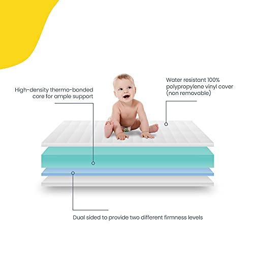 Safety 1St Polypropylene Vinyl Cover Heavenly Dreams Deluxe Dual 2-In-1 Baby Crib And Toddler Mattress, Waterproof And Stain Resistant Cover,Firm, White #TOP4