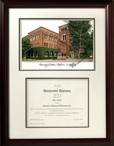 University of Southern California Scholar Diploma Frame