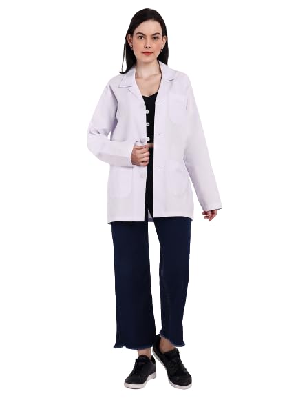 super moon Lab Coat Doctor Aprons for Women's and Men White Pure Cotton-picture-30