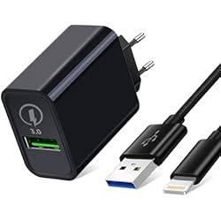 Cargador Samsung A30S Amazon 18W Cargador Quick Charge 3.0 para Samsung Galaxy S22 S21 Plus Ultra A51 A71 A52 5G A50 A23 A33 A14 A13 A20E A20 A30S,Huawei P30 P20 Lite Pro Sony Xperia 1 5 10 II III,2M USB Tipo C Carga Rapida