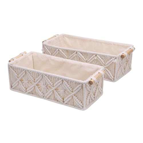 Panier de rangement en corde de coton paniers de rangement avec poignées pour salle de bain
