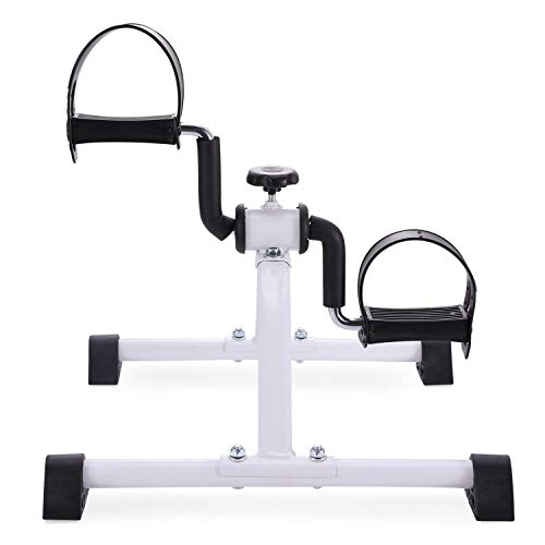 Entrenamiento de rehabilitación en casa con mini bicicleta de ejercicio sentado 3