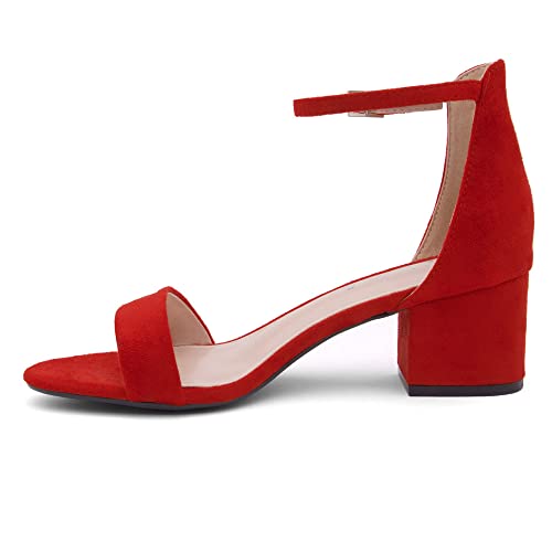 Image of Herstyle Low Block Heels for Women - 2.25 Inch Open Toe Chunky Heel Sandals with Dressy Ankle Strap for Wedding, Prom, Party & Office