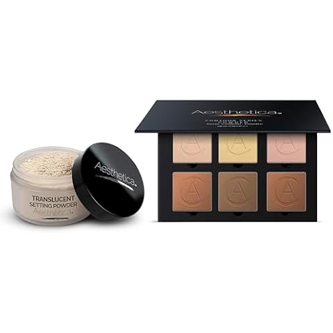 Aesthetica Translucent Loose Setting Powder and Aesthetica Contour & Highlighting Powder Palette Cover