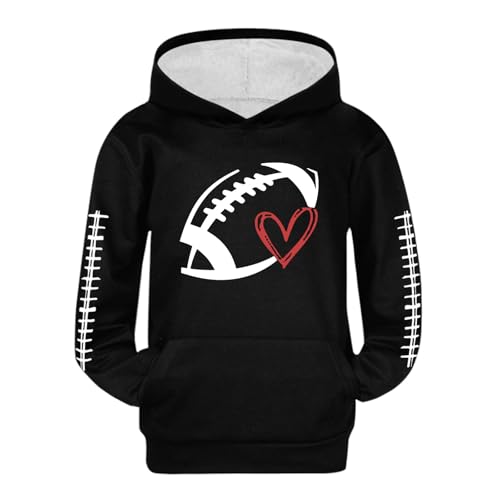 Girls Y2K Football Sweatshirt Cute Rugby Graphic Hoodies Pullover Football Season Long Sleeve Oversized Tops with Pockets4