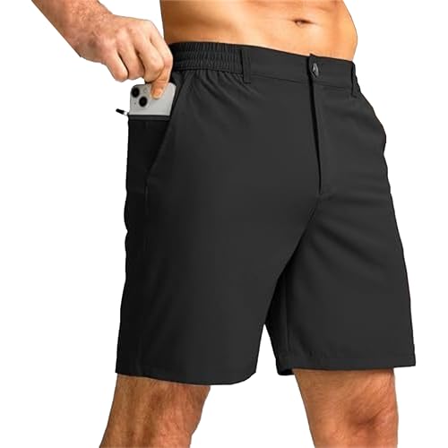 Shorts casuales de vestir para hombre, verano, rápido secado miniatura 1