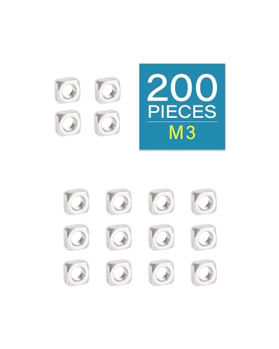 Image of M3-0.5 Square Nuts - IMScrews 304 Stainless Steel Square Nuts - Durable Fasteners for Home Repairs and Professional Engineering Pack of 200