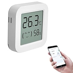 eMylo Bluetooth-kamerthermometer Hygrometer, Tuya WiFi digitale binnentemperatuurvochtigheidssensor met slimme app en gegevensopname, werken met Alexa Google Home, Bluetooth-gateway is vereist (1 stuks)