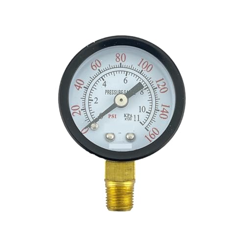 Manomètre à cadran 1/8 po NPT 1,5 pouce pour mesure pression air eau 160 PSI