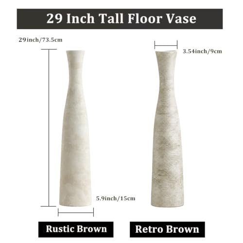 Image of Ceramic Tall Floor Vase, 29 inch Terracotta Large Decorative Vases Home Decor